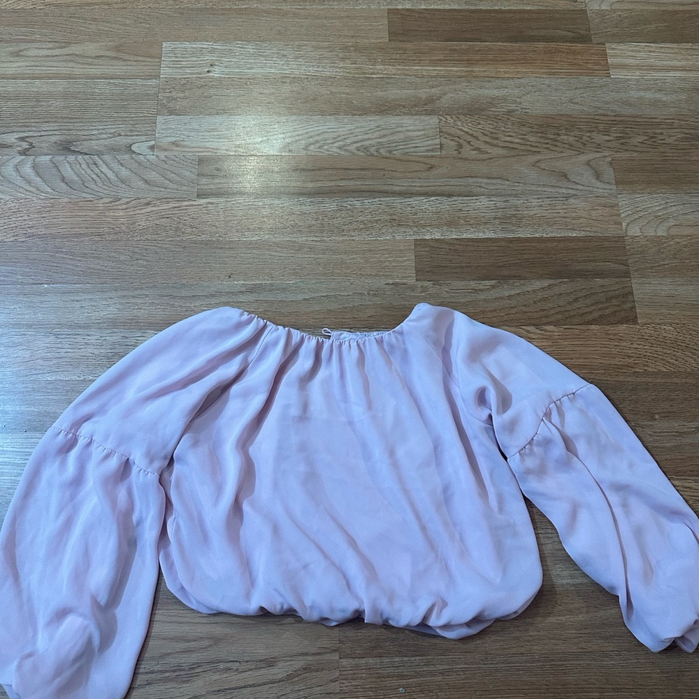 GB girls Blush Pink Off-Shoulder Peasant Blouse
